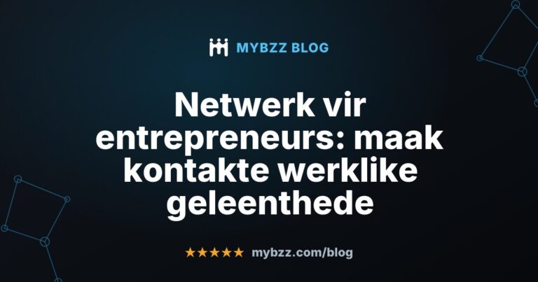 Netwerk vir entrepreneurs: maak kontakte werklike geleenthede