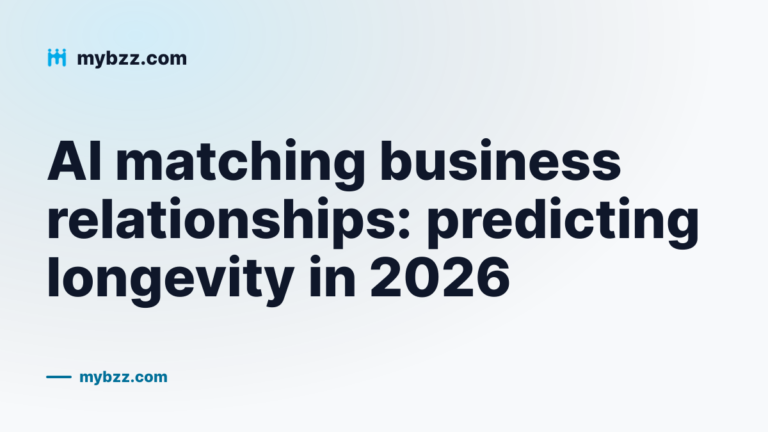 MYBZZ article cover: how AI matching predicts which business relationships will last