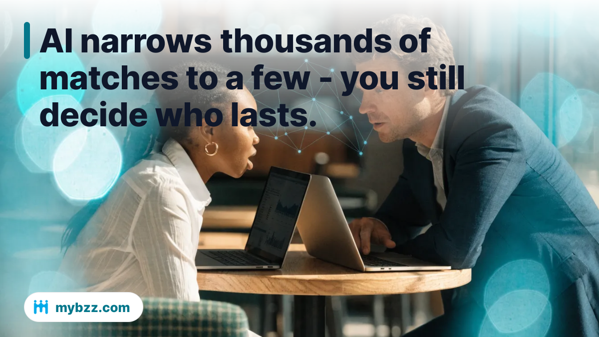 AI narrows thousands of matches to a few - you still decide who lasts. - ai matching business relationships