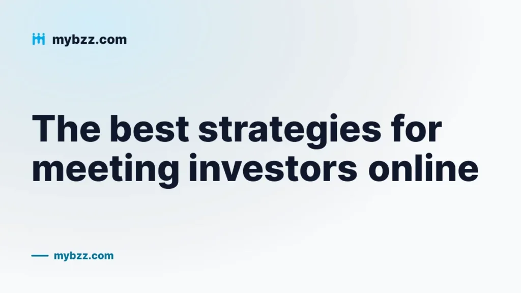 The best strategies for meeting investors online