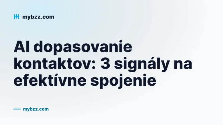 AI dopasovanie kontaktov: 3 signály na efektívne spojenie
