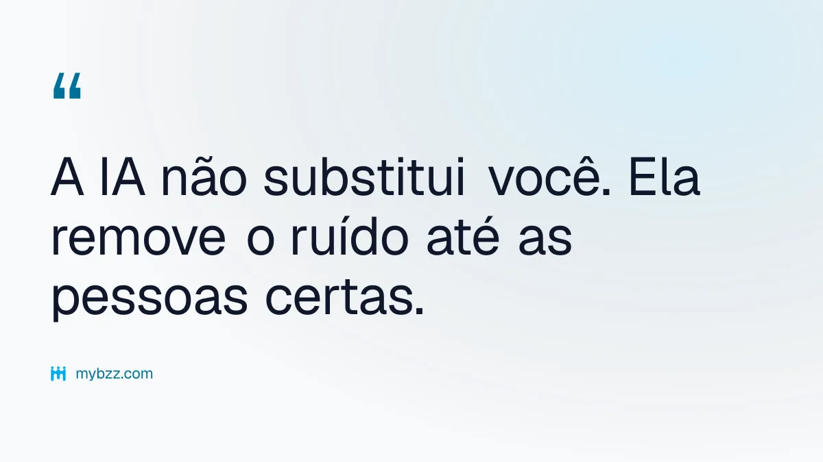 A IA não substitui você. Ela remove o ruído até as pessoas certas. - inteligência artificial no networking