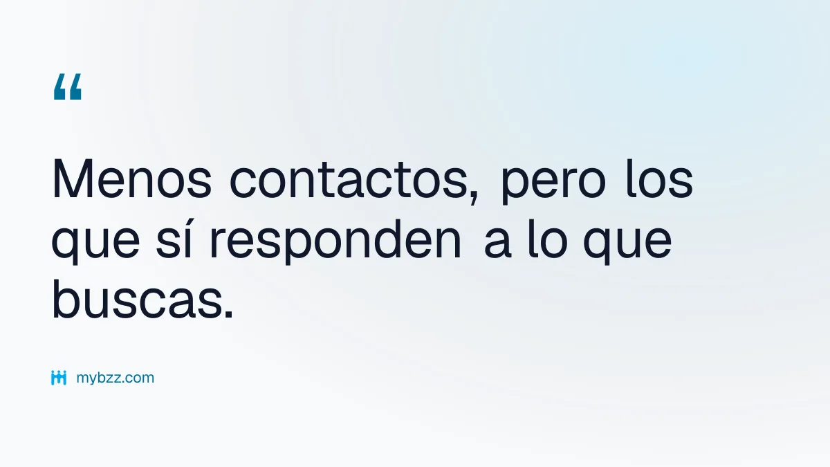 Menos contactos, pero los que sí responden a lo que buscas. - plataforma de networking