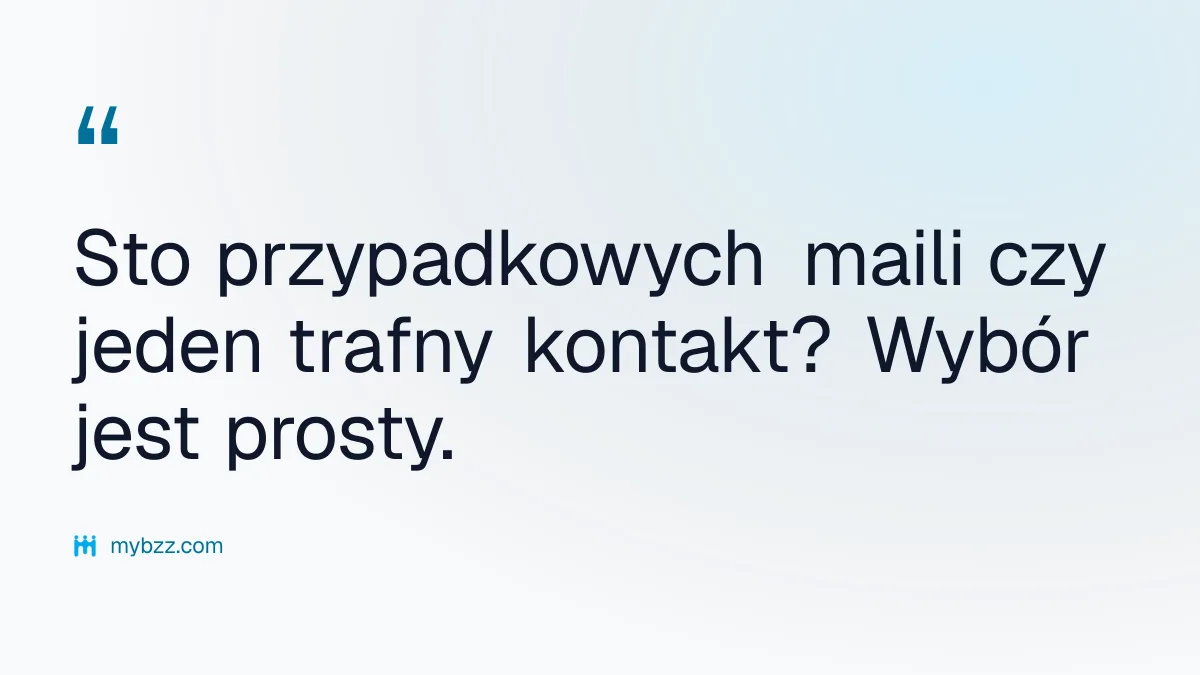 Sto przypadkowych maili czy jeden trafny kontakt? Wybór jest prosty. - łączenie przedsiębiorców algorytmami