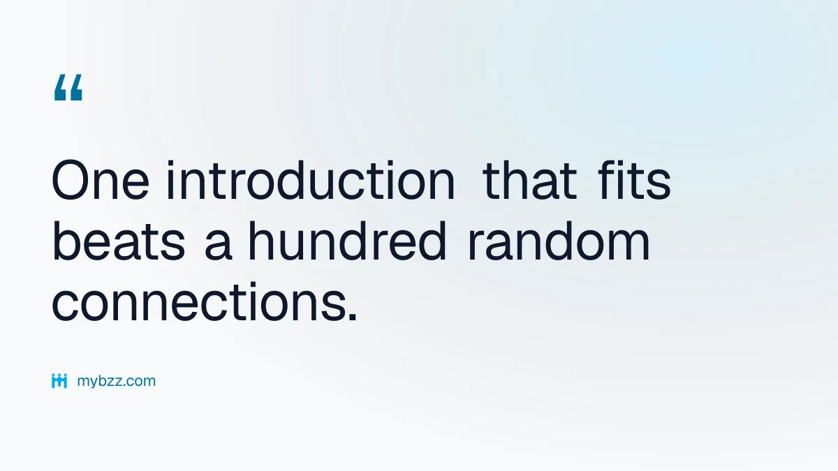 One introduction that fits beats a hundred random connections. - business networking online