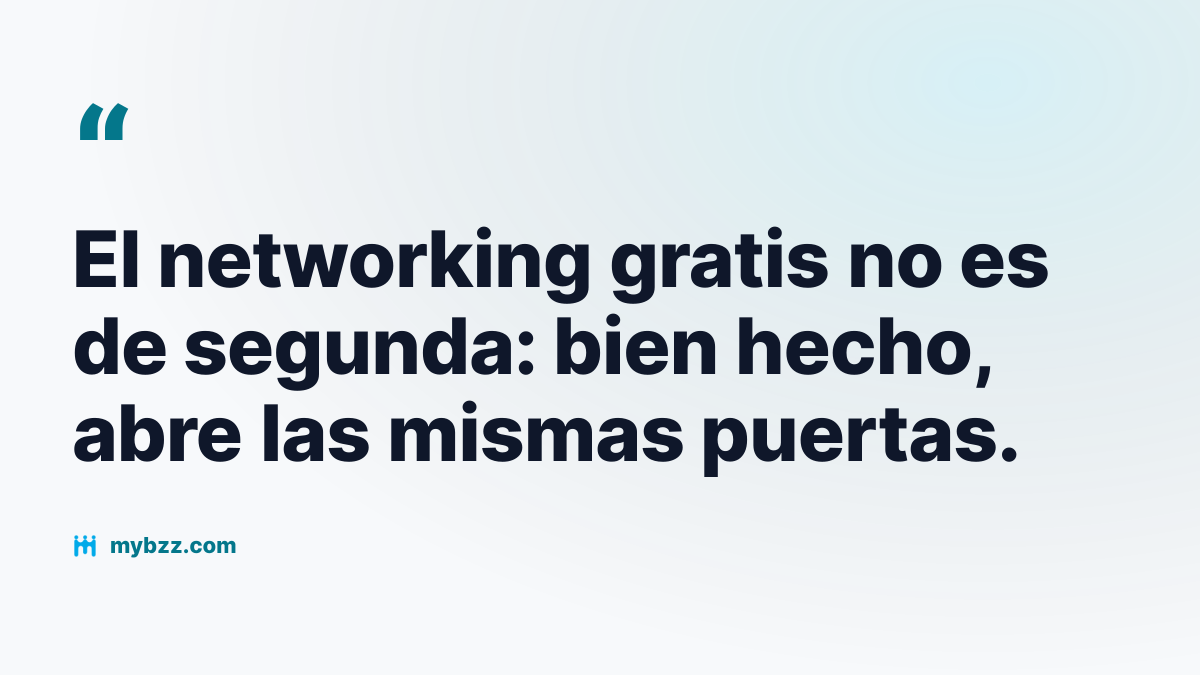 El networking gratis no es de segunda: bien hecho, abre las mismas puertas. - networking profesional gratis