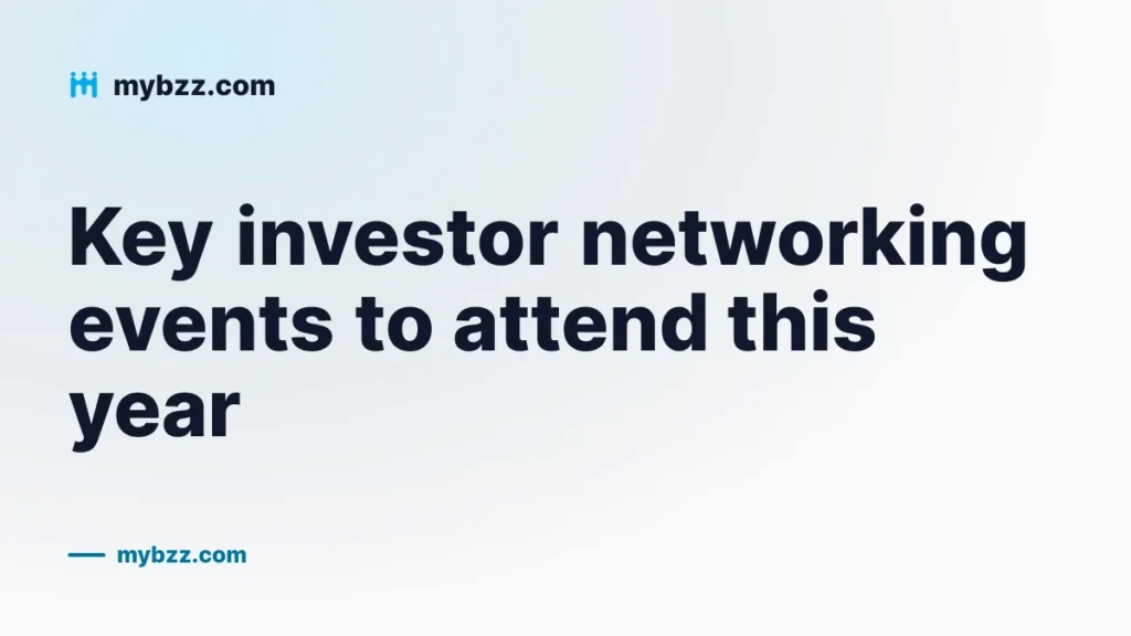 Key investor networking events to attend this year