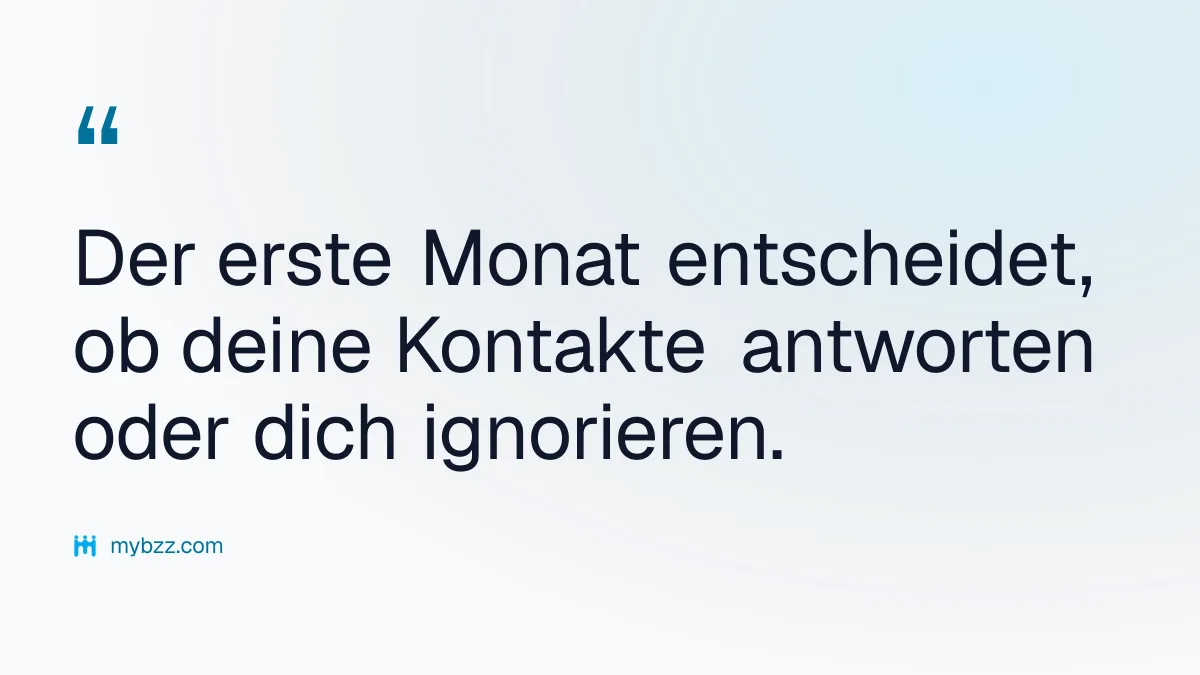 Der erste Monat entscheidet, ob deine Kontakte antworten oder dich ignorieren. - Internationale Geschäftskontakte