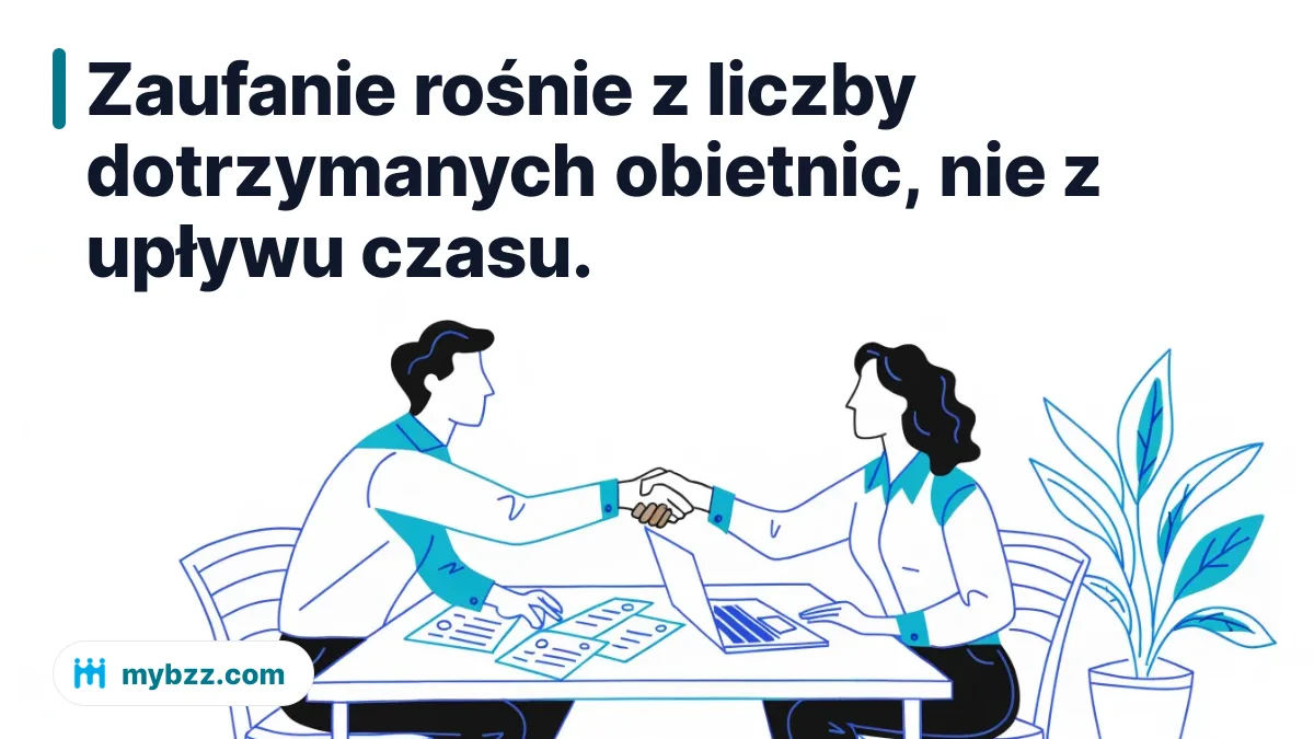 Zaufanie rośnie z liczby dotrzymanych obietnic, nie z upływu czasu. - jak zbudować zaufanie w relacjach biznesowych