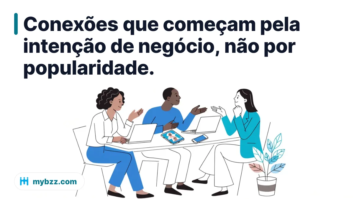 Conexões que começam pela intenção de negócio, não por popularidade.