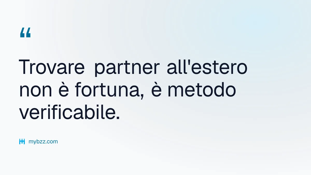 Trovare partner all'estero non è fortuna, è metodo verificabile.