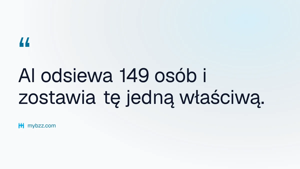 AI odsiewa 149 osób i zostawia tę jedną właściwą. - dopasowanie AI w networkingu