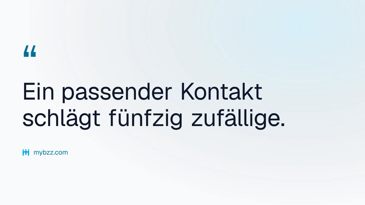 Ein passender Kontakt schlägt fünfzig zufällige. - Beziehungsaufbau im B2B