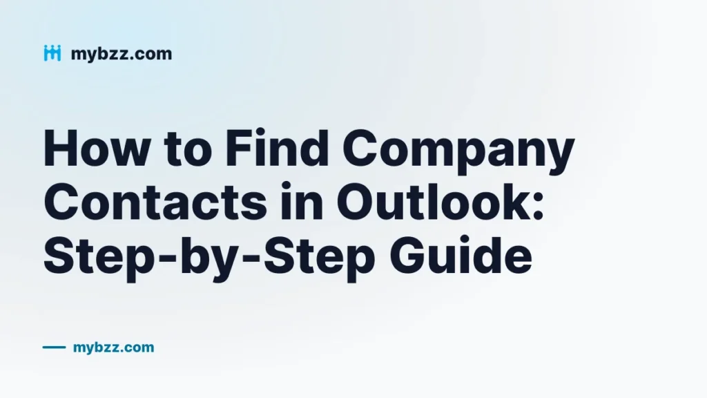 How to Find Company Contacts in Outlook: Step-by-Step Guide