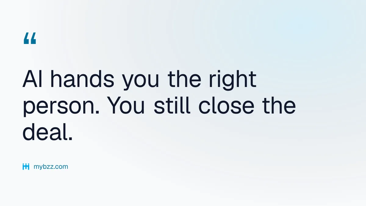 AI hands you the right person. You still close the deal.