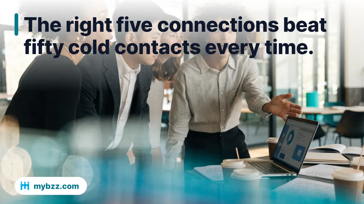 The right five connections beat fifty cold contacts every time.